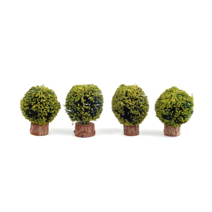 Round Box Bushes, 4 Pcs