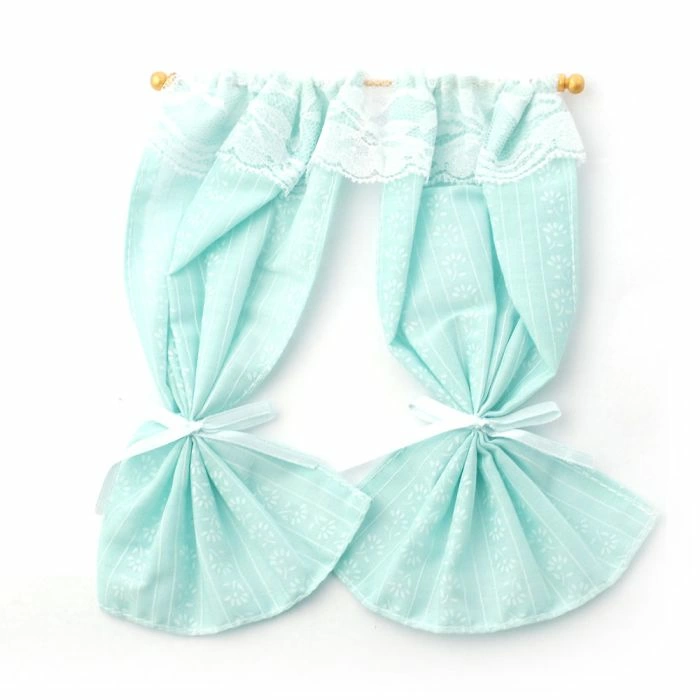 Turquoise Curtains On Rail