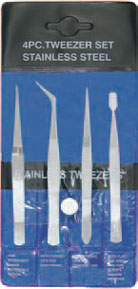 Tweezer Set 4Pcs
