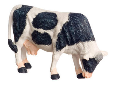 Cow, Eating, Black, 1/2" Scale