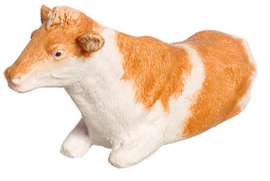 Cow, Laying, Brown, 1/2" Scale