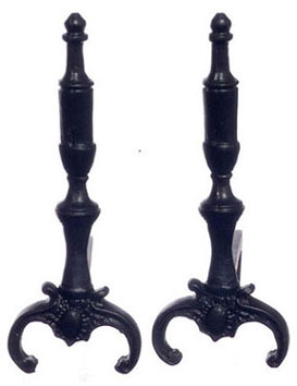 Period, Black Andirons, 1 pr