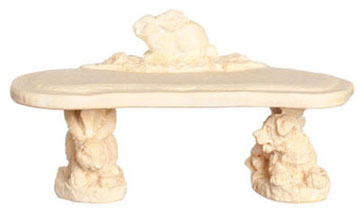 Bunny Bench, Ivory, 2 pc