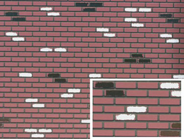 Used Brick, Red/White On Black, 12X16