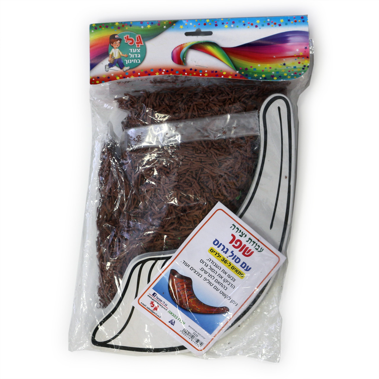 Large Card-Stock Shofar with Shredded Foam Flakes Craft (36)