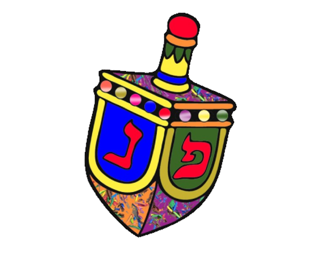 Large Cardboard Chanukah Dreidel with Shredded Foam Flakes & Stickers Crafts (36)