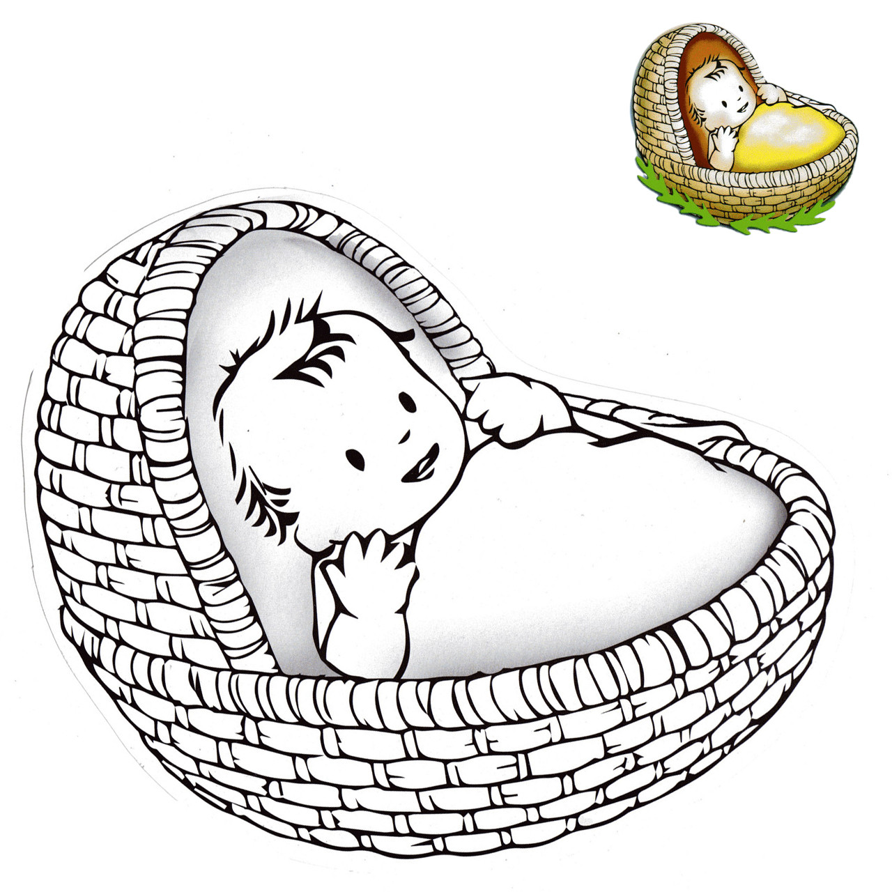 Color your own Moses in the Basket Display with Foam Leaves (36)