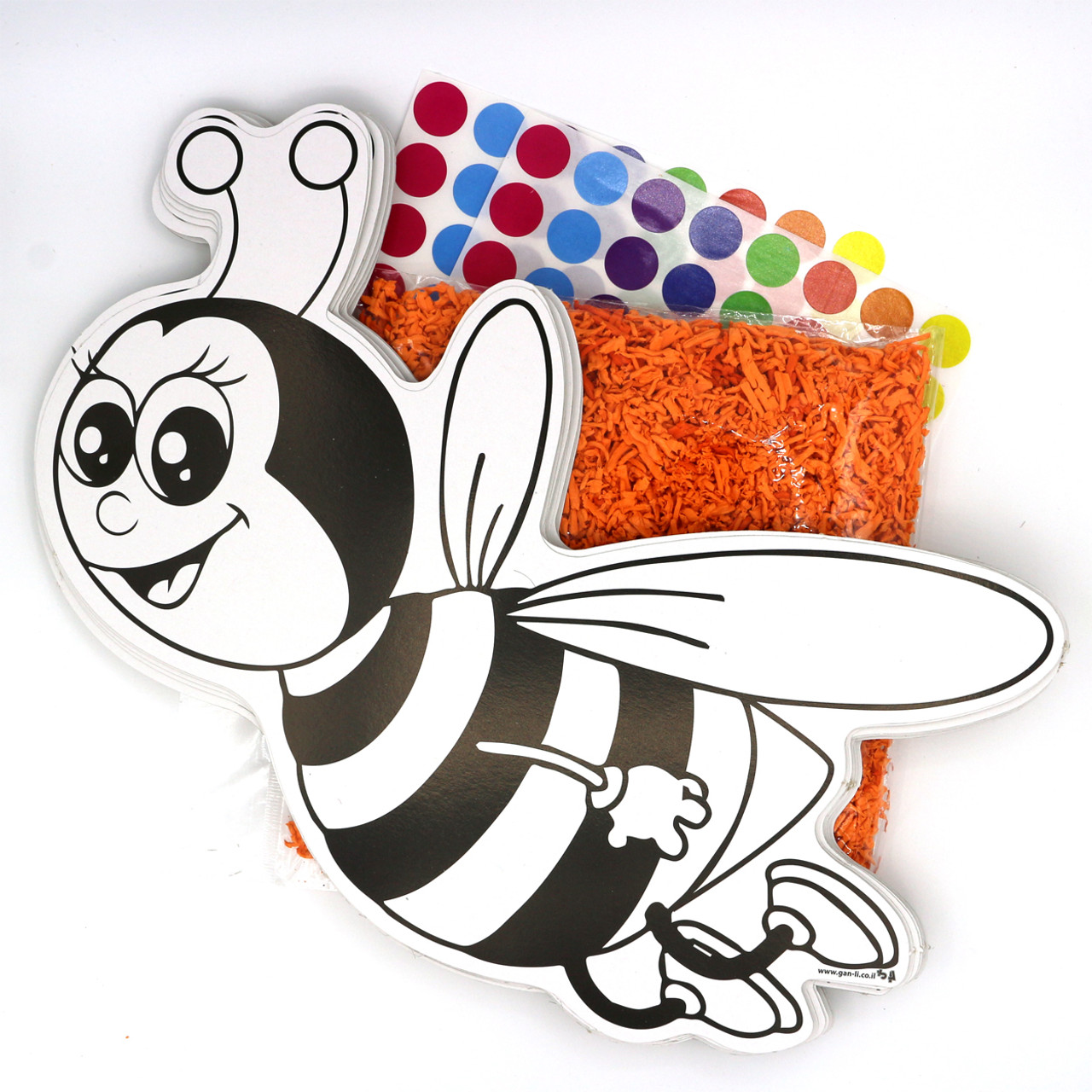 Large Card-Stock Honey Bee with Shredded Foam Flakes & Stickers Craft (36)