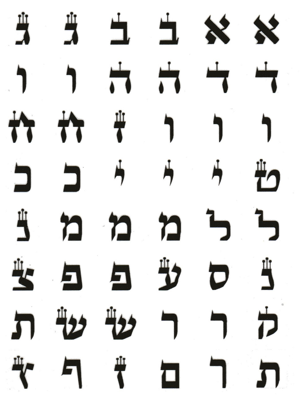 Sofer Stam Hebrew Aleph-Bet Letters Stickers