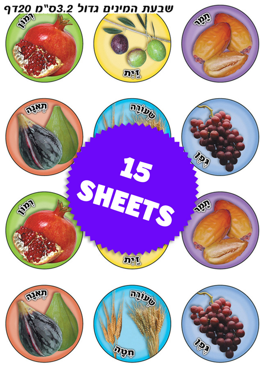 7 Ha Minim Stickers | Seven Species Stickers, 1.3" (180)