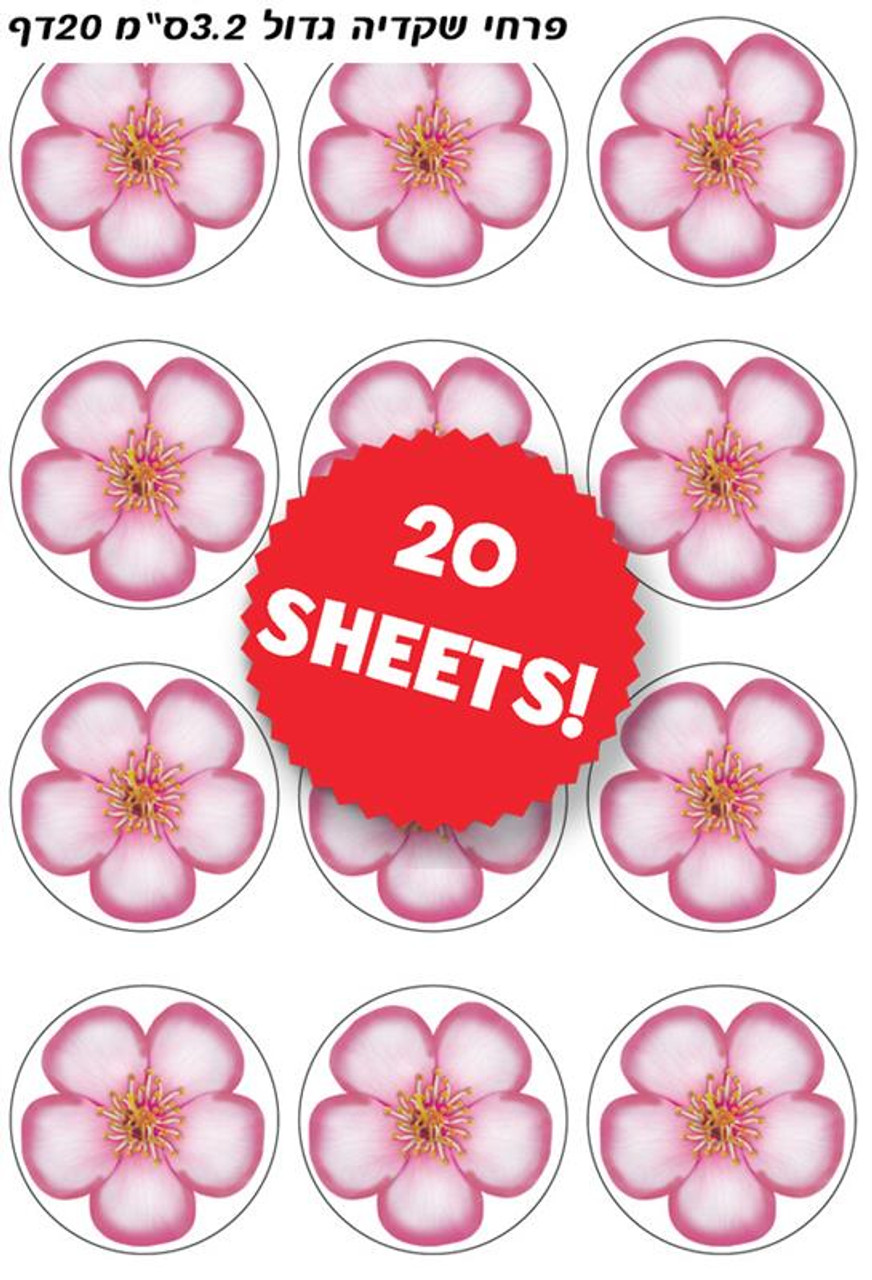 Large Shkedia Flower Stickers 1.3" (240)