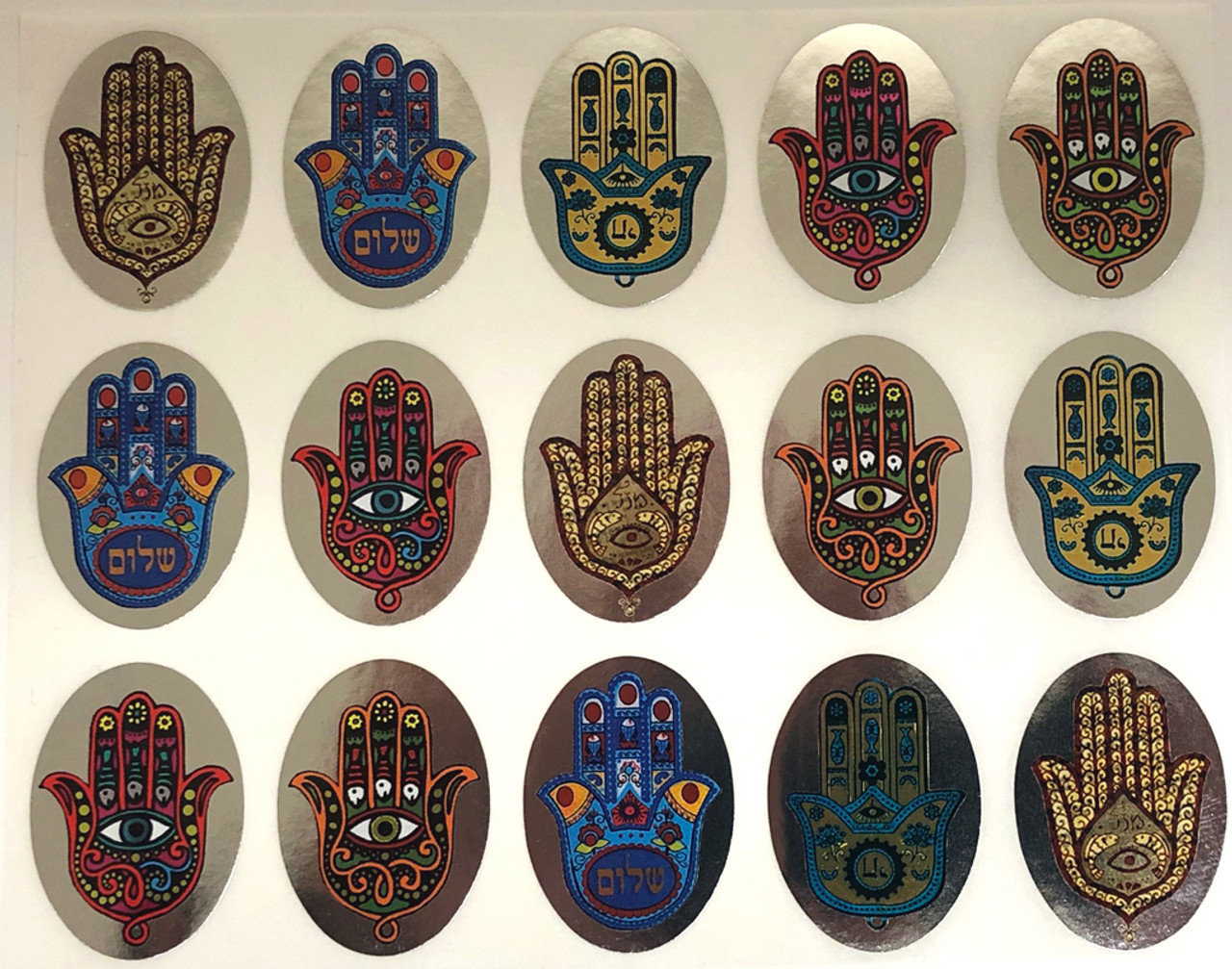 Hamsa Metallic Stickers 1.4" tall (90)