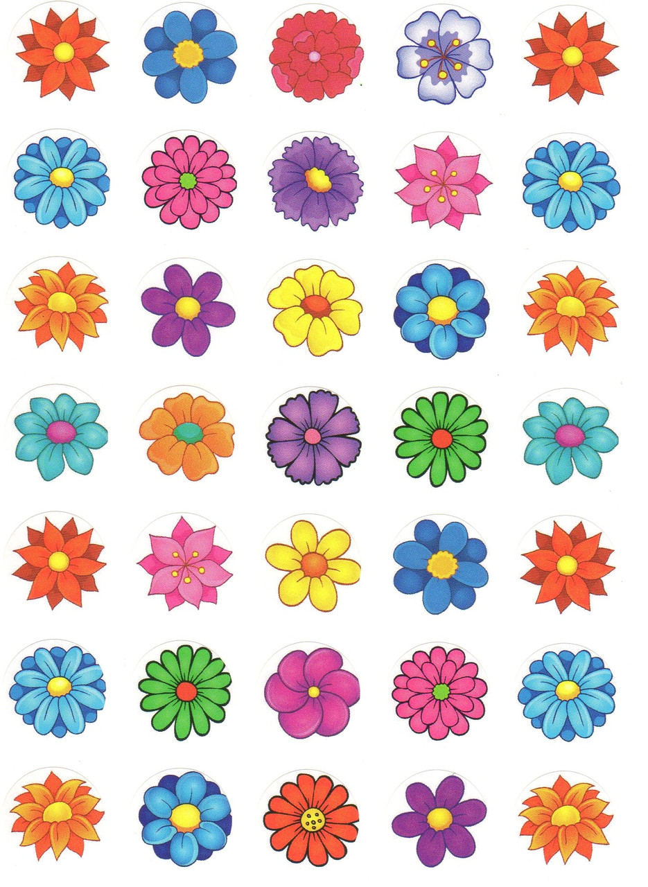 Flowers Stickers 0.5" (350)