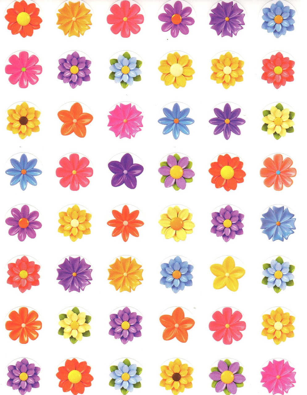 Flowers Stickers 0.4" (480)