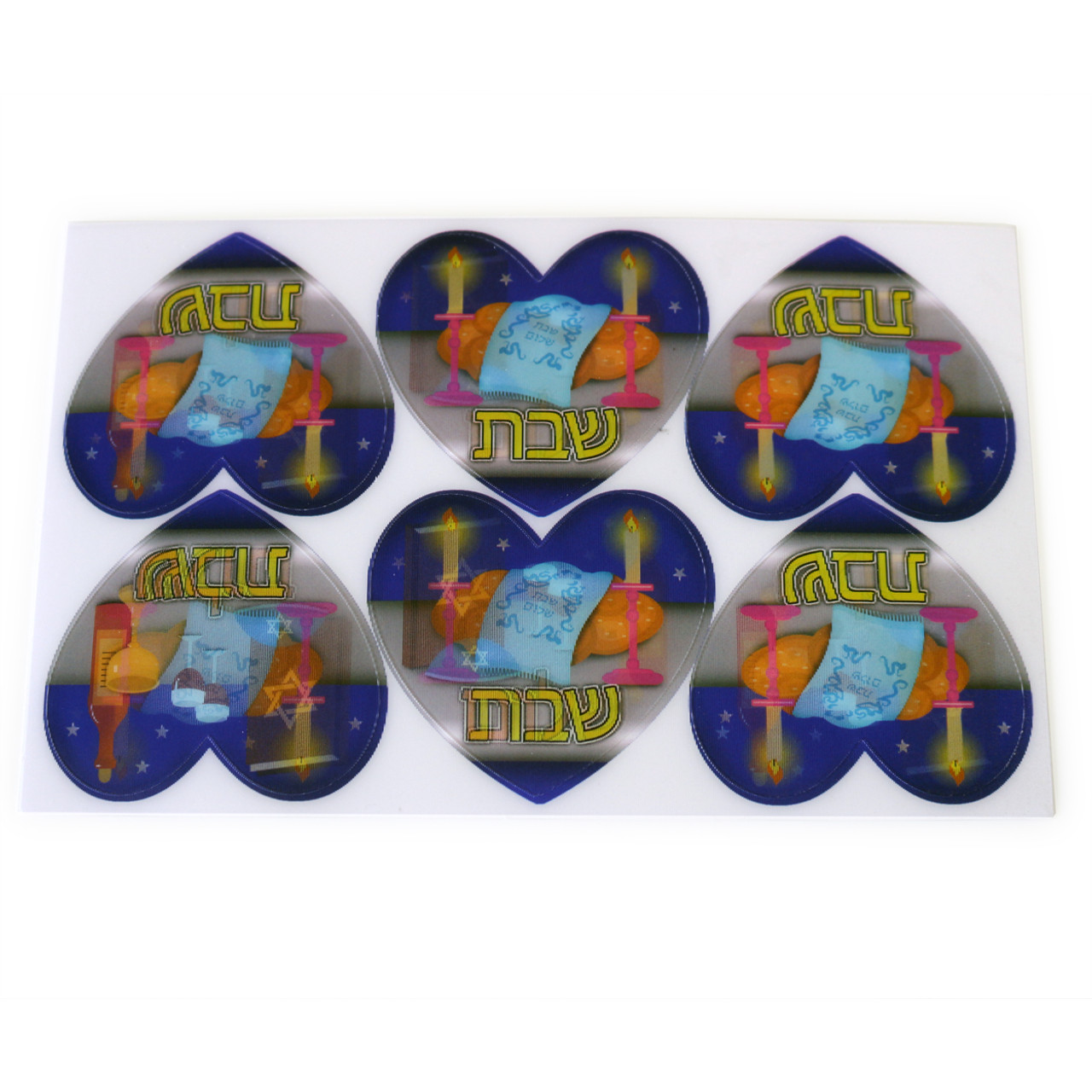 Wiggle Picture "Shabbat Shalom" Heart Stickers (18)