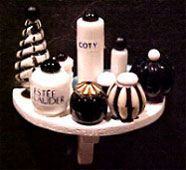 Cosmetic 1/2 Round Shelf-Black/White