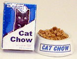Cat Chow Box with Bowl Of Food and Water