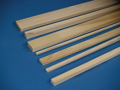 12 Pc - 1/4" X 1/4" Pine Stripwood