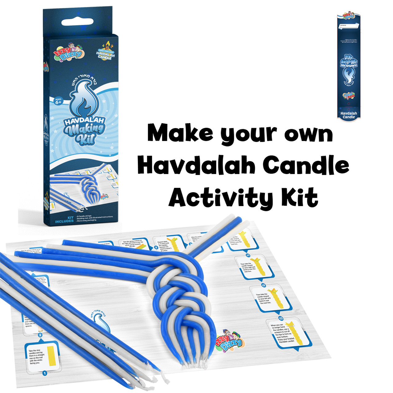 Make Your Own Blue & White Havdalah Candle - Available in Bulk Pricing