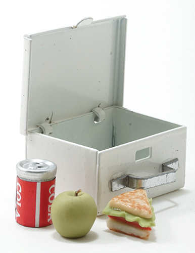 Lunch Box with Sandwich, Apple, And Drink