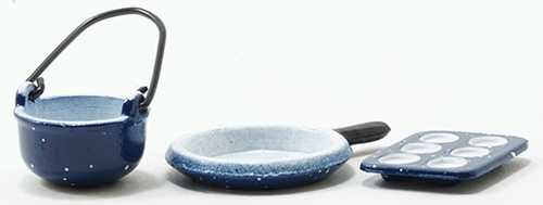 Spatter Cookware Set, Blue, 3 Pc