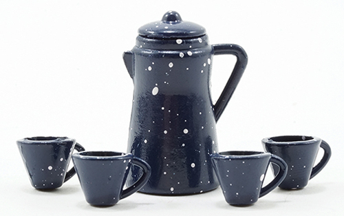 Blue Enamelware Coffee Set