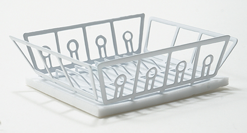 White Dish Drainer with Mat