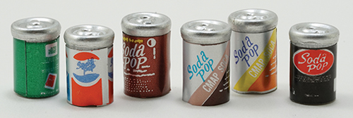 Pop Cans, Assorted, 6 pc