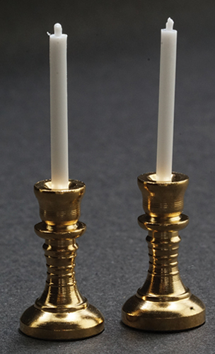 Brass Candlesticks and Candles