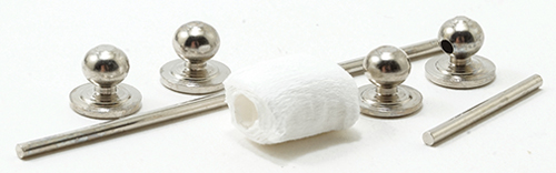 Silver Towel Bar and Toilet Paper Holder