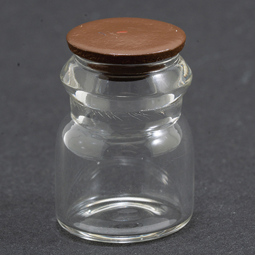 Glass Jar with Dark Walnut Brown Lid