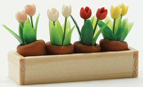 Window Box with Flower Pots