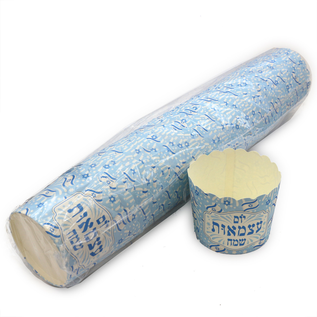 Small Paper Ice Cream (Dessert) Cups with the Israeli Atzmaut Design (50)