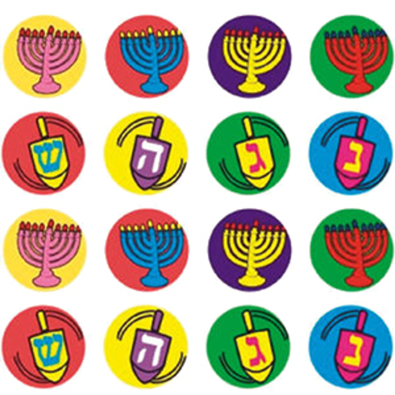 Menorahs and Dreidels Sticker Dots