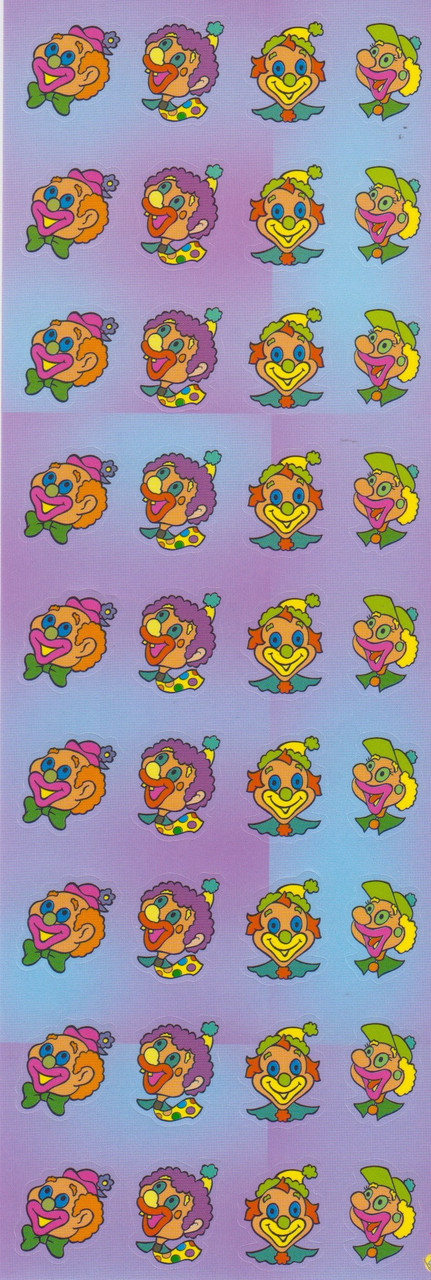 Clown Faces - Purim Sticker Dots