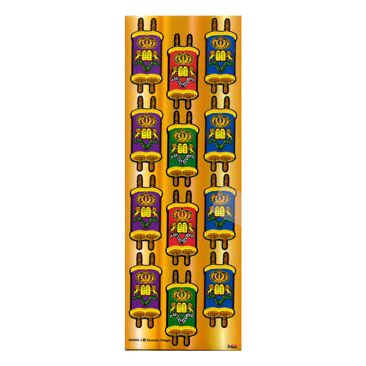 Colored Dressed Torah Die Cut Sticker - Jewish Stickers