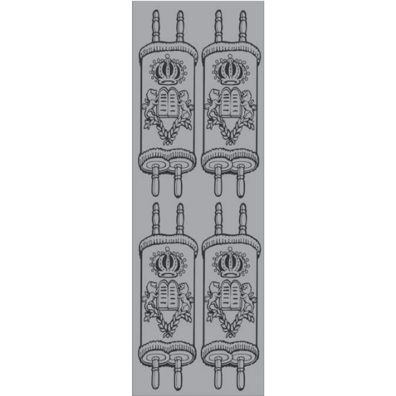 X-Large Silver Dressed Torah Die Cut Sticker - Jewish Stickers
