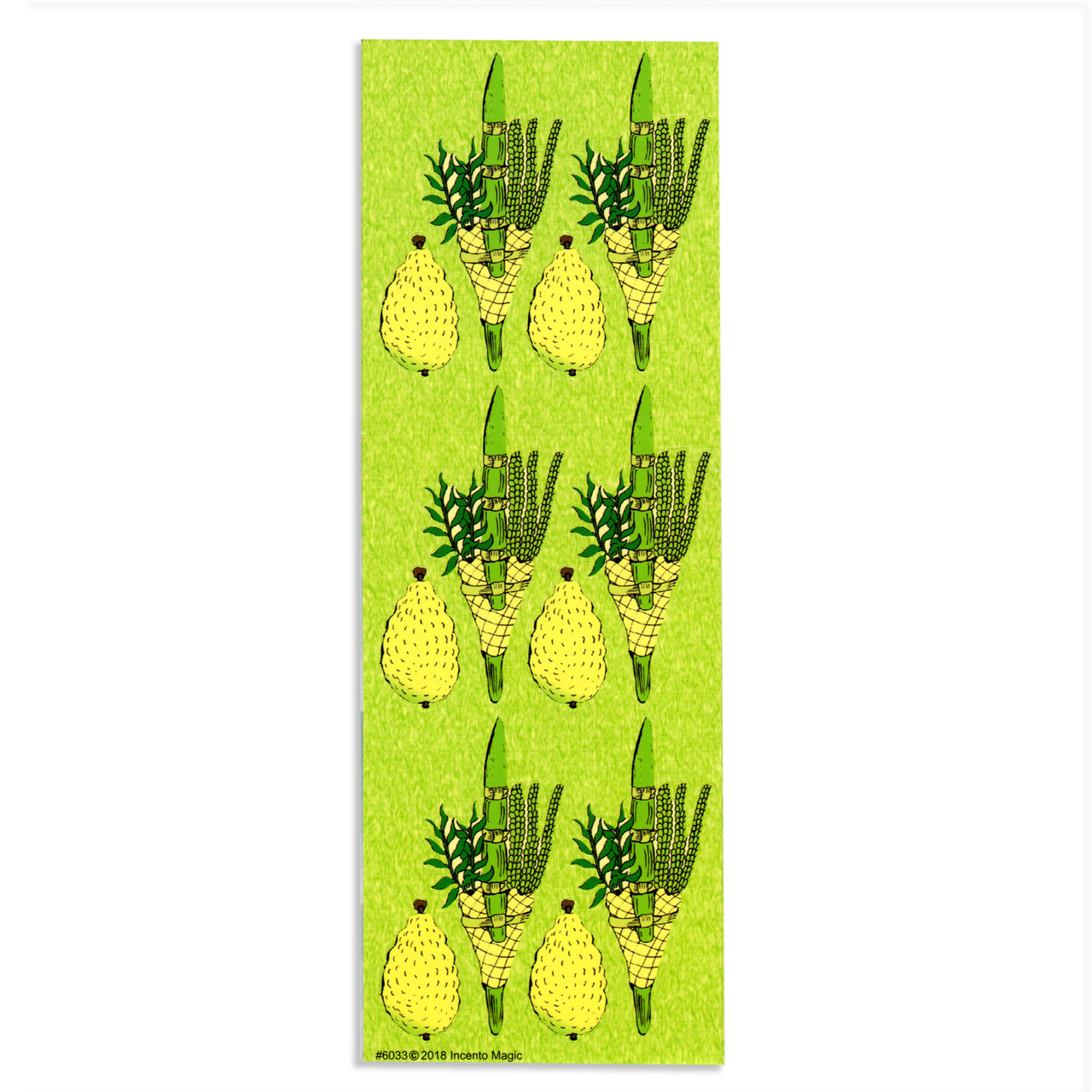 Smaller Die-Cut Lulav & Etrog Stickers (36 Sets)