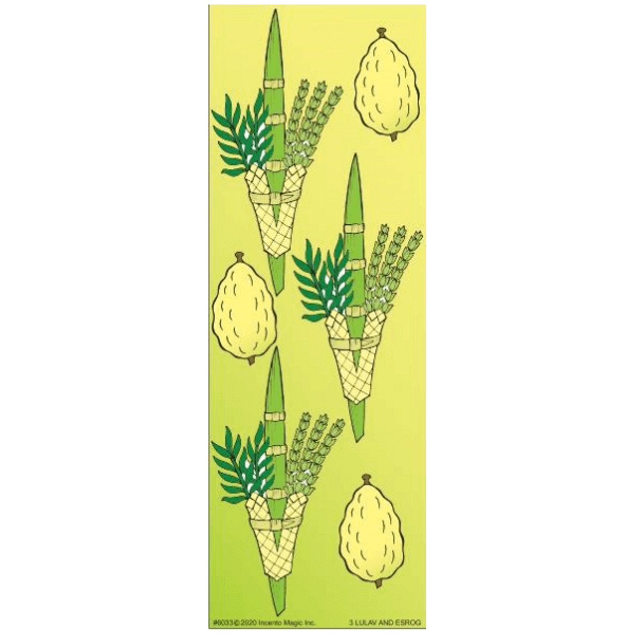 Die-Cut Lulav & Etrog Stickers (18 Sets)