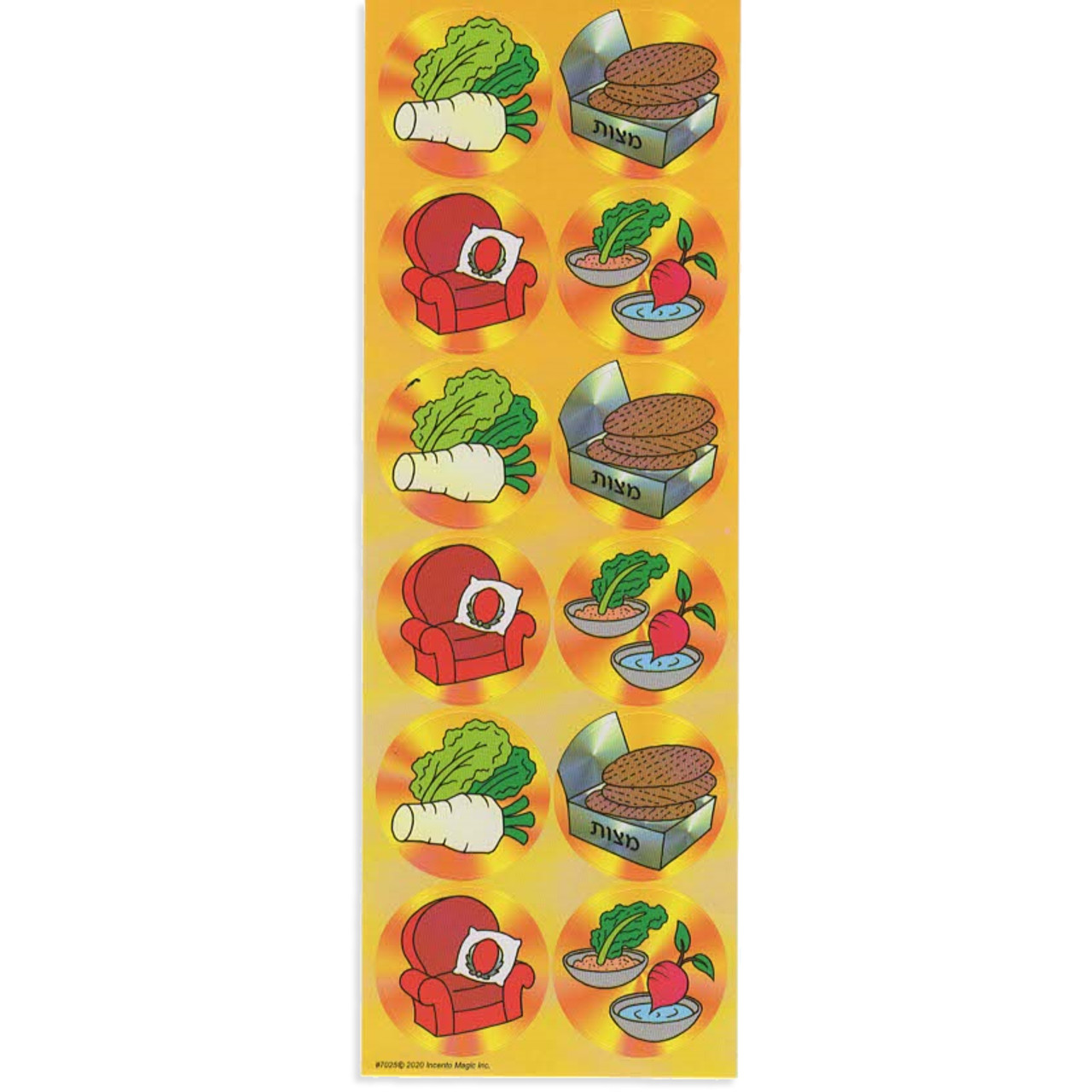 Passover Ma Nishtana Stickers 1.2" (6 Sheets)