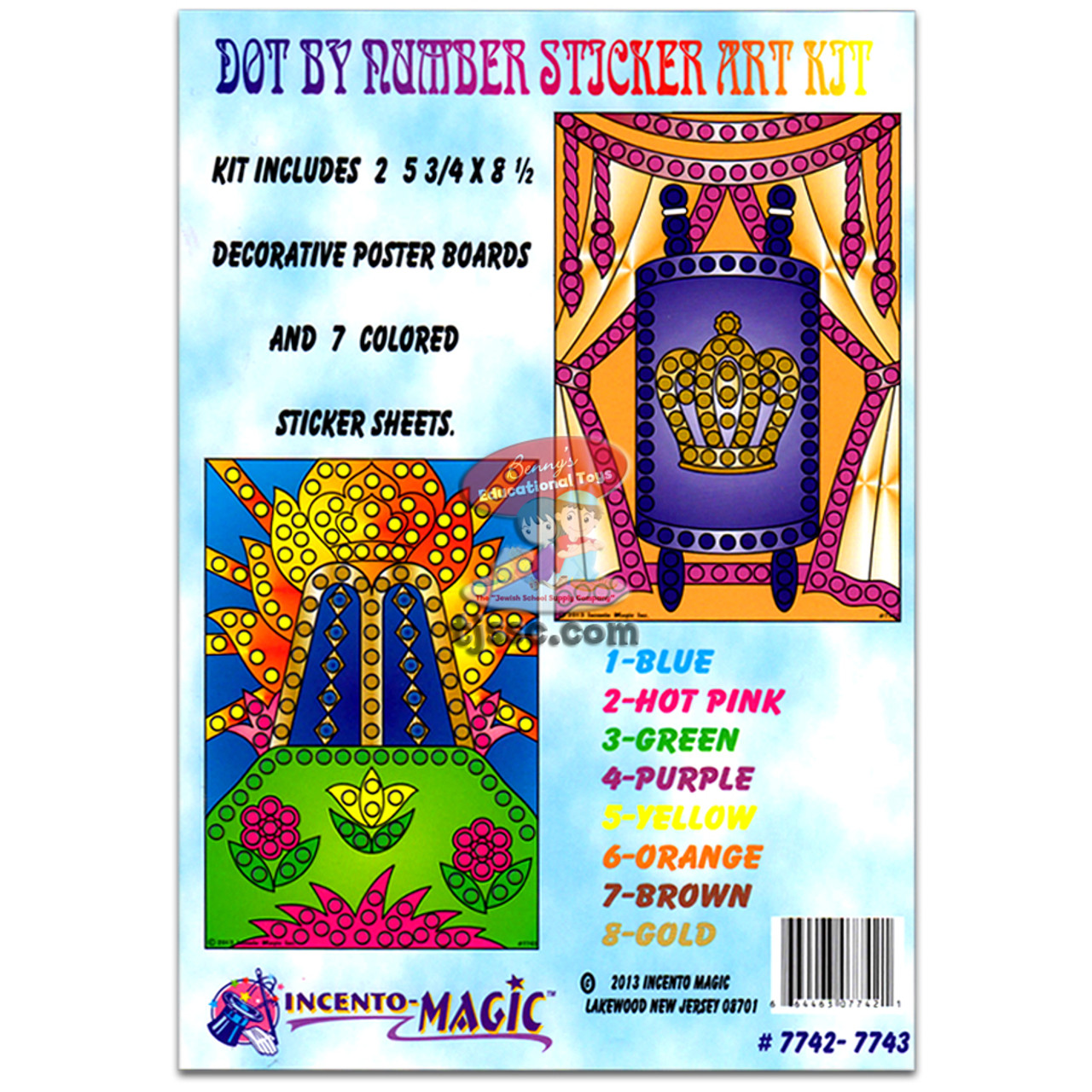 Dot By Number Sticker Art Kit-Har Sinai & Torah Scroll