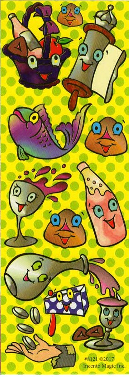 New Die Cut Purim Symbols Stickers