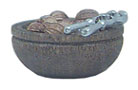 Wood Bowl with Nuts and Cracker