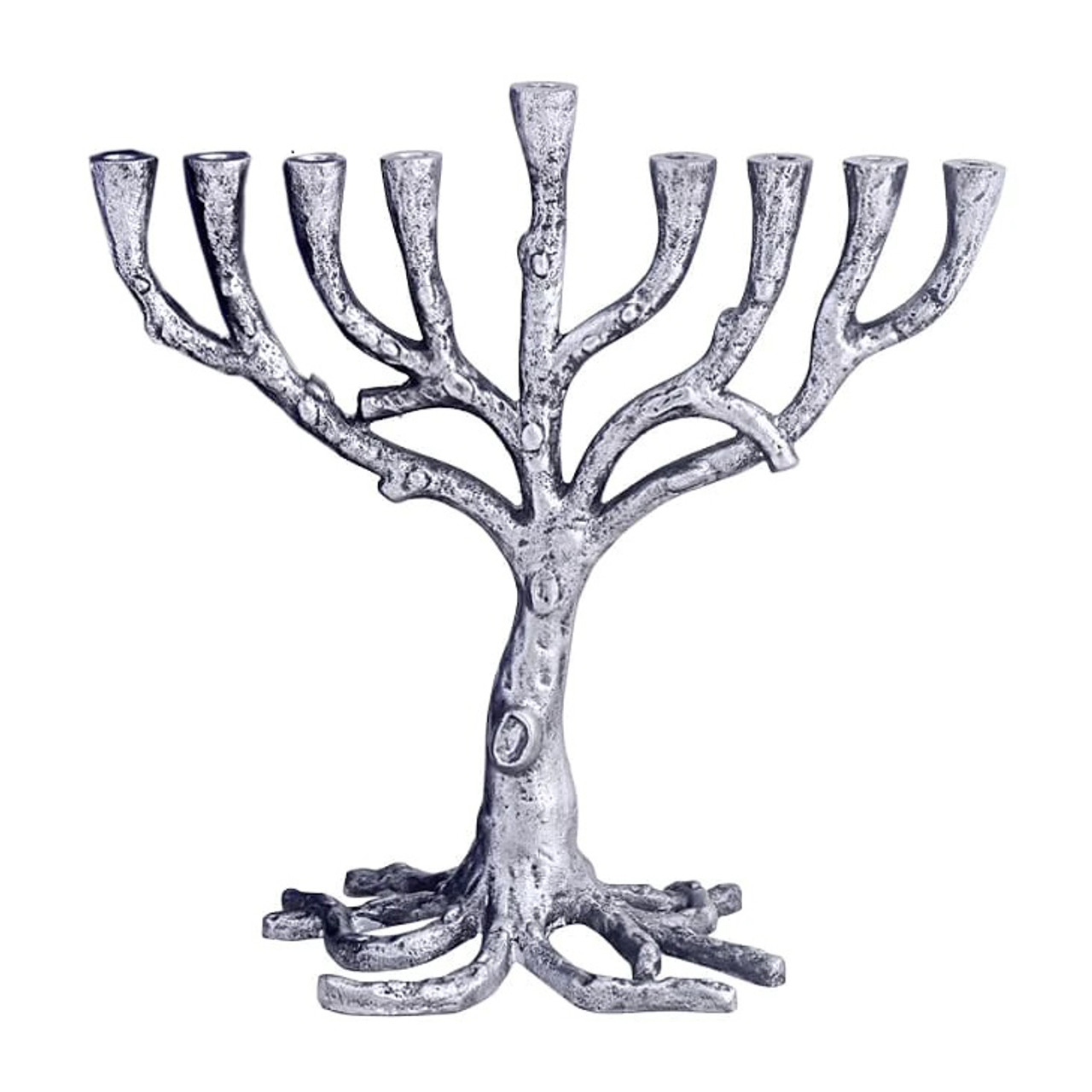 Menorah Tree of Life with Reusable Box - Rust Silver