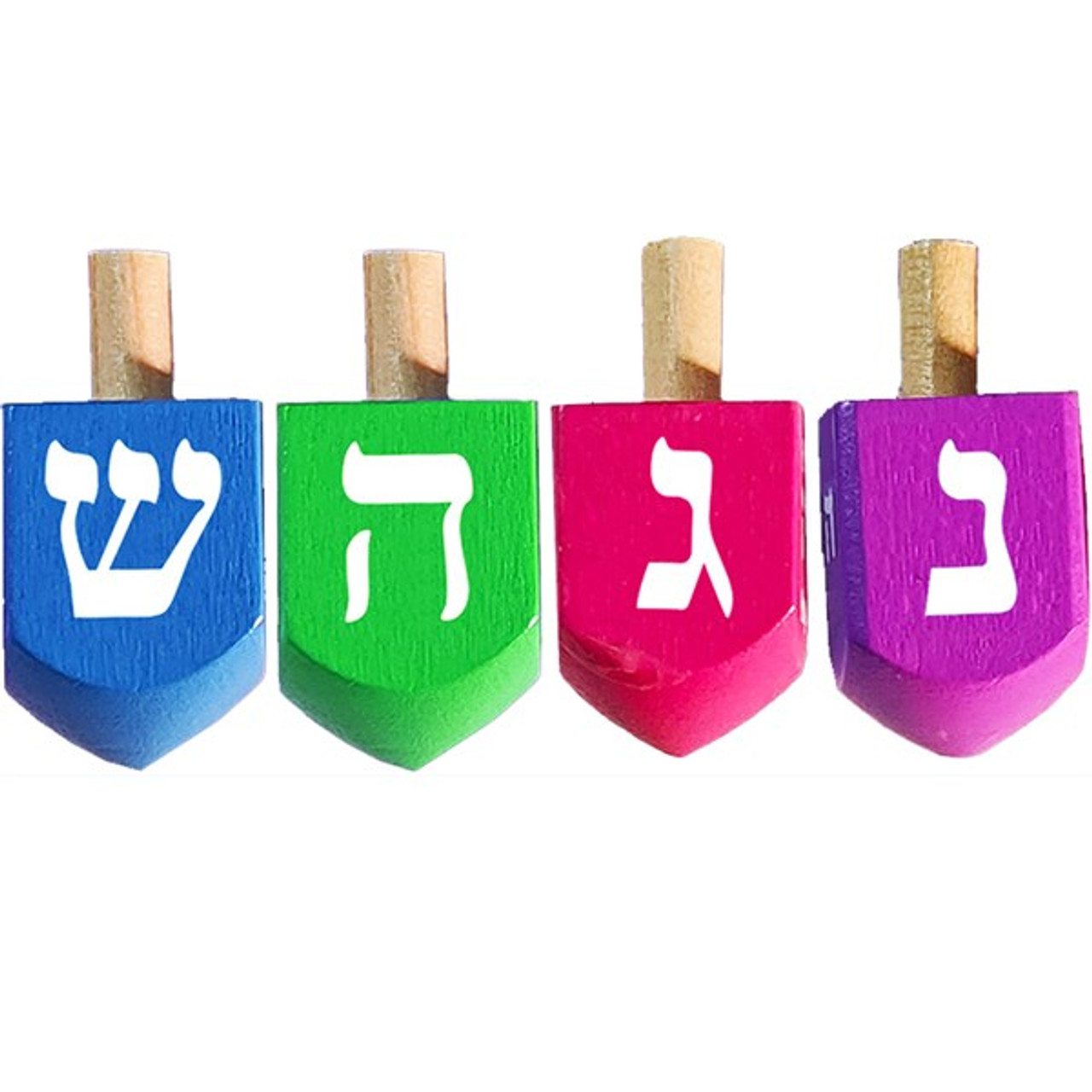 Colored 1.5" Dreidles - Bag of 4 Dreidles