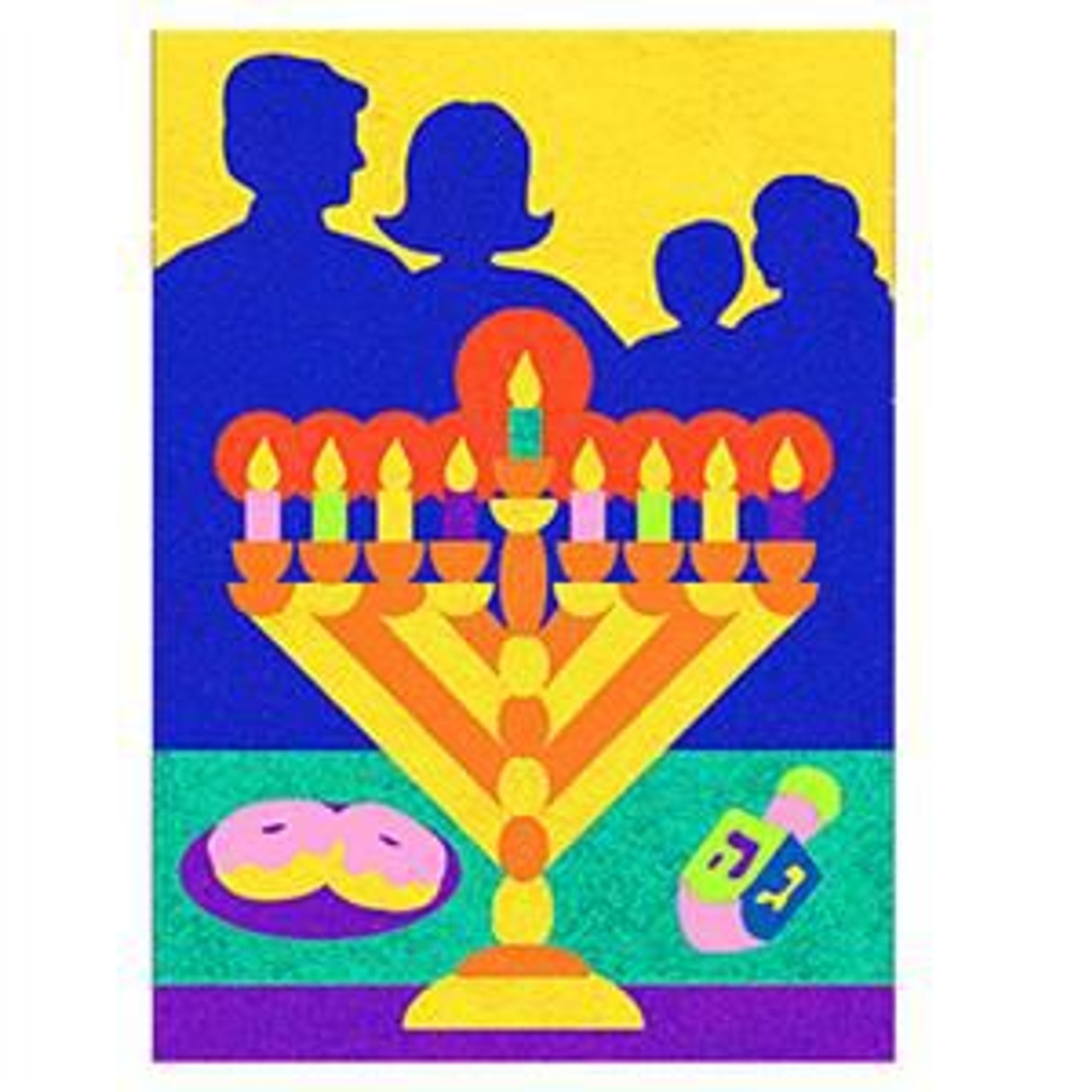 Hanukkah (Chanukah) Family Celebration Self-Adhesive Jewish Sand Art Boards - 1 Dozen