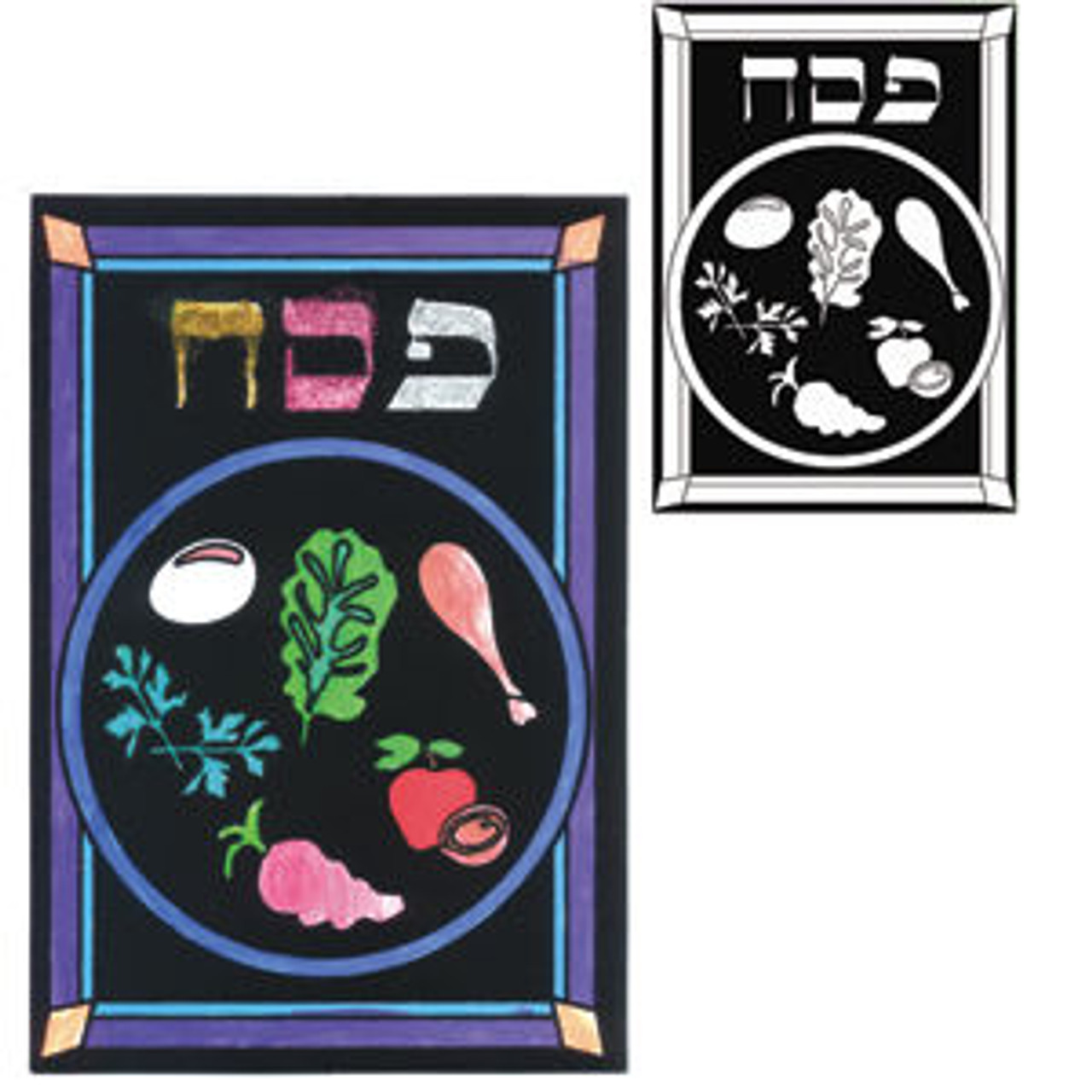 "Passover Seder Plate" 12 Boards of Jewish Velvet Art (Felt Art)