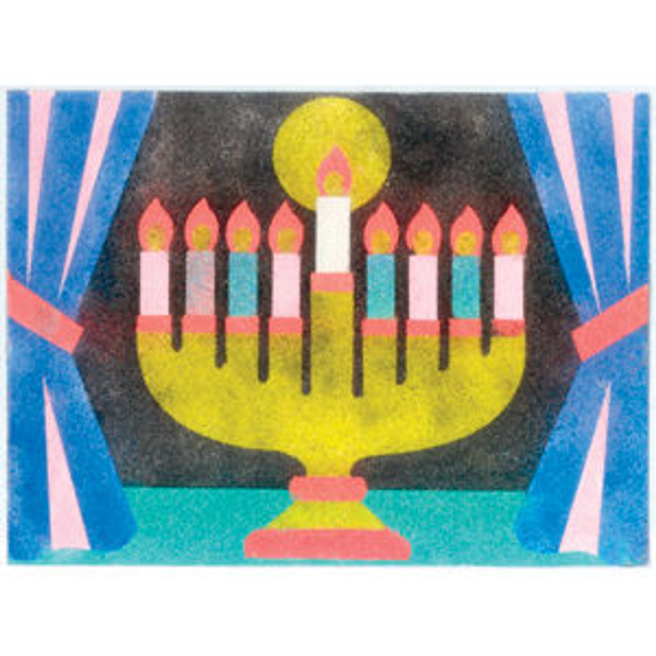 Hanukkah (Chanukah) Menorah Self-Adhesive Jewish Sand Art Boards - 1 Dozen