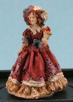 Victorian Lady Figurine (Burgundy)