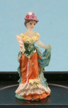 Victorian Lady Figurine (Tangerine and Blue)
